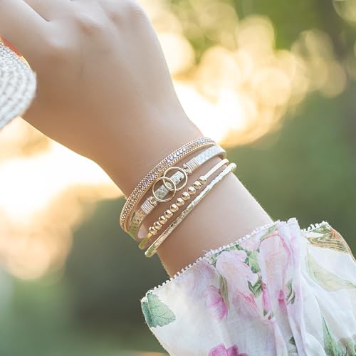 FANCY SHINY Mothers Day Gifts Boho Leather Wrap Bracelet Stackable Infinity Chunky Cuff Bracelets Western Hippie Outfits Jewelry Valentine Gifts for Women - color: Snakeskin Gold