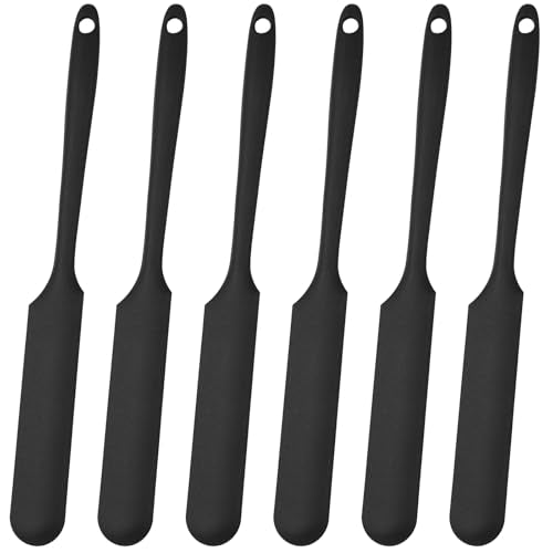 Gartful 6PCS Silicone Spatula Sticks, Non-Stick Epoxy Resin Mixing Sticks Scraper Tools, Reusable Stirring Rods for Resin, Paint, Waxing, Liquid, Arts Crafts Supplies, Facial Mask, Black - color: Black