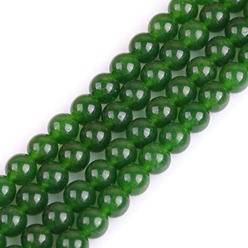 GEM-Inside Natural 8mm Green Taiwan Jade Gemstone Loose Beads Round Crystal Energy Stone Power for Jewelry Making 15" - color: Green Taiwan Jade, size: 8mm