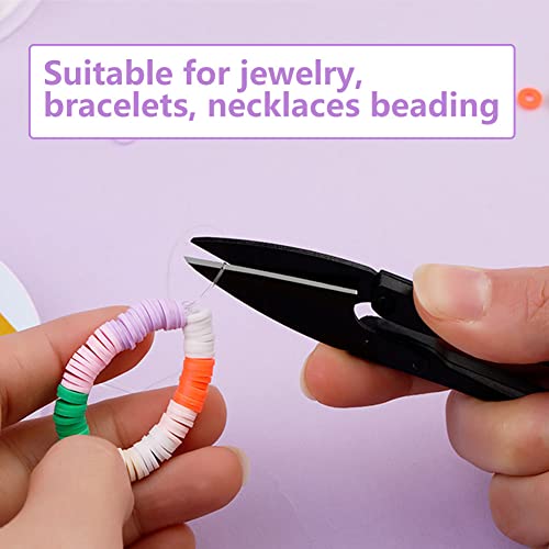 0.4mm Round Elastic Thread, Elastic String for Bracelet 295 Feet Spool Clear Stretchy Bracelet String for Making Bracelet Watch Band Key Chain Beaded Jewelry