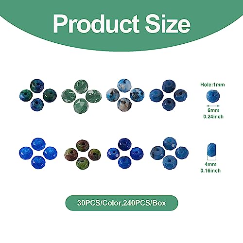 Craftdady 270Pcs Natural Gemstone Beads Rondelle Jasper Beads 6x4mm Dyed Faceted Round Loose Spacer Energy Healing Power Stone Beads for DIY Jewelry Crafts - color: 9 Colors Sesame Jasper
