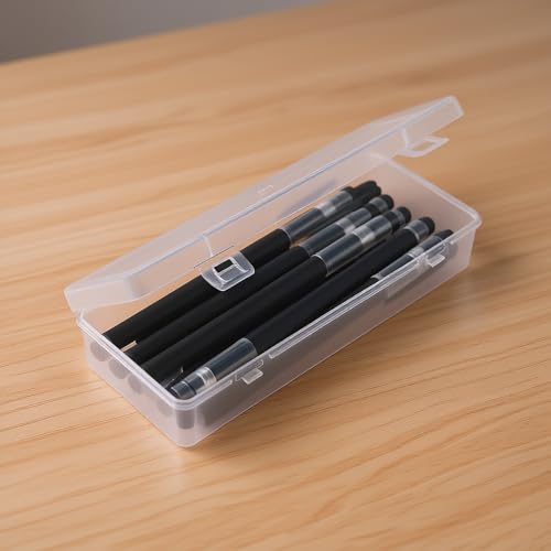 8 Pack Rectangular Clear Plastic Storage Containers Box with Hinged Lid for Beads and Other Small Craft Items (6.89 x 2.56 x 1.38 inch) - size: 6.89 x 2.56 x 1.38 inch