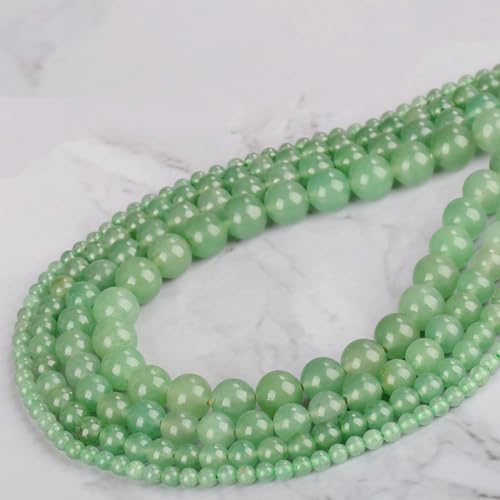 4mm 200pcs Natural Stone Round Beads Green Aventurine Genuine Stone Beading Loose Gemstone DIY Charm Smooth Beads for Bracelets Necklaces Earrings Hole Size 1mm (Green Aventurine 4mm) - color: Green Aventurine, size: 4mm