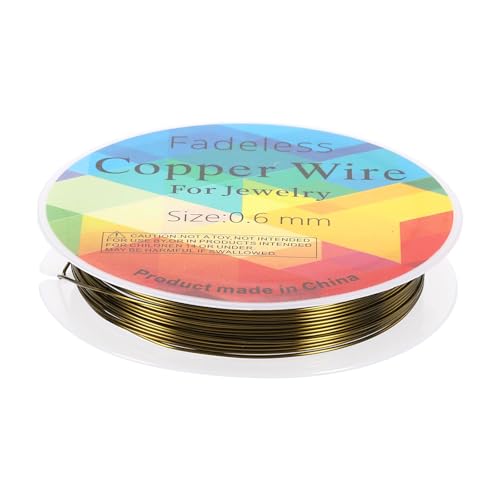 HARFINGTON 13ft Jewelry Wire, 22 Gauge (0.6mm) Brass Craft Soft Metal Tarnish Resistant Copper Beading Wire for Jewelry Making Supplies Crafting, Ancient Blue - color: Ancient Blue, size: 22 Gauge x 13ft