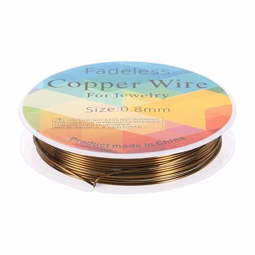 HARFINGTON 8ft Jewelry Wire, 20 Gauge (0.8mm) Brass Craft Soft Metal Tarnish Resistant Copper Beading Wire for Jewelry Making Supplies Crafting, Ancient Blue - color: Ancient Blue, size: 20 Gauge x 8ft