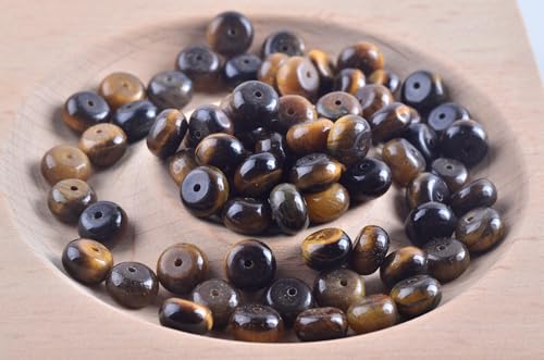 Rondelle Beads for Jewelry Making 5x8mm Natural Stone Beads 1 Strand 15.5inch Lentil Spacer Beads Rondelle Gemstone Bead Semi-Precious Stone Bead for Bracelet Necklace Crafts Tiger Eye - color: Tiger Eye Beads