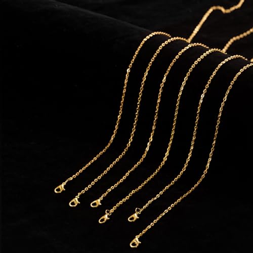 Lemonkey 24 Pack Necklace Chains Bulk,Gold and Silver Plated DIY Cable Link Chains for Jewelry Making 20 Inches - color: Gold and Silver, size: 20inch
