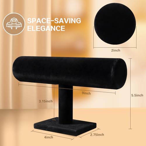 T-Bar Bracelet Display Stand for Selling, Jewelry Storage, Bracelet Holder Stand, Bangle, Jewelry Business Supplies, Watch holder for Women & Men (Black Velvet) - color: Black Velvet