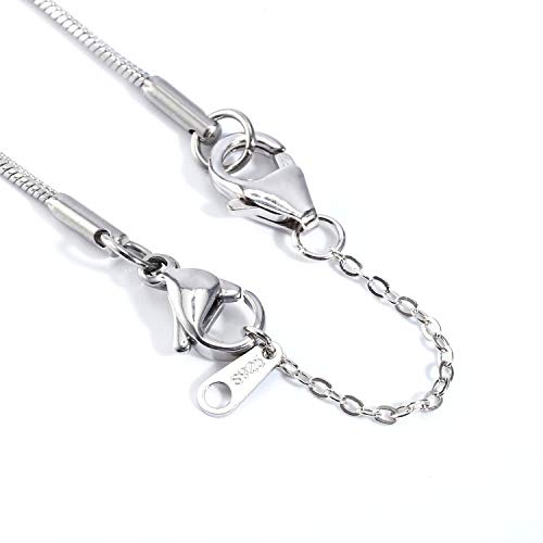 Sterling Silver Extenders Chain Necklace Extension Chains for Jewelry Making(1 2 3 inch) - color: Silver