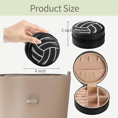 12-Pack Black Volleyball Jewelry Box, Sleek Mini Travel Case for Team Athletes, Bulk Value Set for Coaches and Sports Parents, Professional Sports Keepsake Organizer, Black - style: Black Volleyball