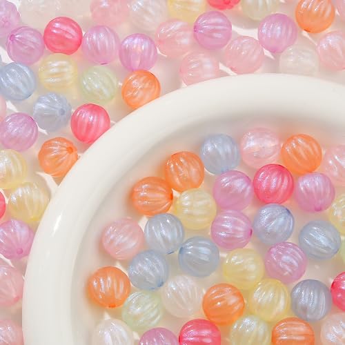 16mm Acrylic Beads 100pcs Cute Colors Spacer Beads Loose Beads for DIY Crafting Necklace Bracelet Jewelry Making Keychain (Pink&Purple) - color: pink&purple