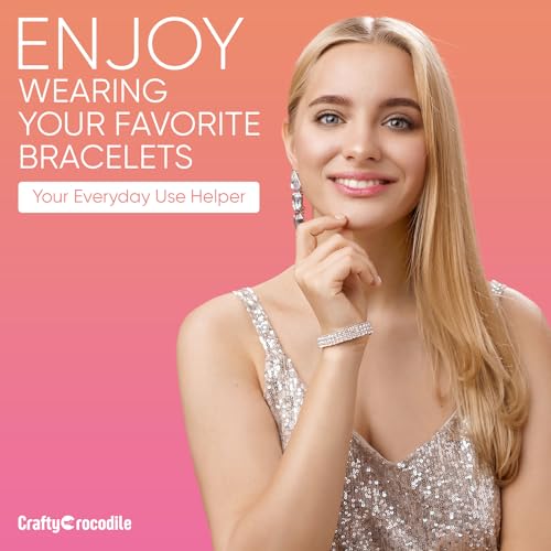 CraftyCrocodile Set of 3 Bracelet Helper Tool - Fastener Tool for Bracelet, Necklace, Jewelry, Watch - Сlip, Clasp Helper - Easy to Put on Yourself, Portable, Made of Metal, Silver, Rose, Teal - color: Silver, Rose, Teal