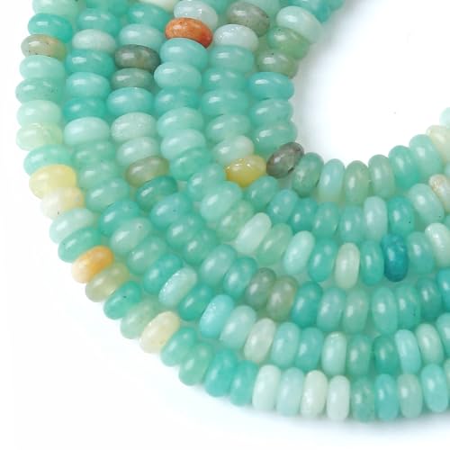 2x4MM 150PCS Amazonite Tube Rondelle Abacus Disk Spacer Loose Beads for Jewelry Making - color: Amazonite, size: 2x4mm abacus-shaped