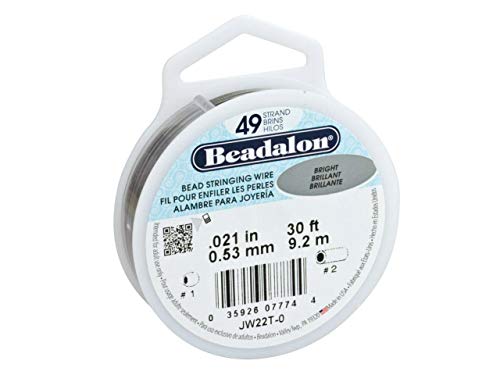 Beadalon - Beadalon 49 Strand Beading Wire .021" Bright 30ft