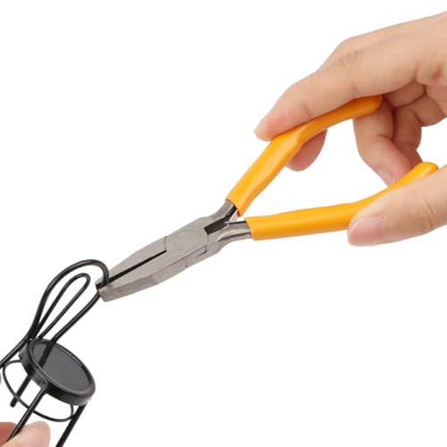Flat Nose Pliers Smooth for Jewelry Making Wire Wrapping Bending Yellow (5 inch) - size: 5 Inch
