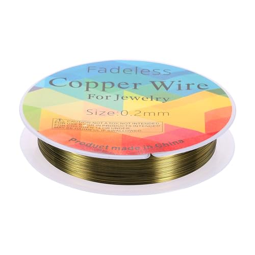HARFINGTON 82ft Jewelry Wire, 32 Gauge (0.2mm) Brass Craft Soft Metal Tarnish Resistant Copper Beading Wire for Jewelry Making Supplies Crafting, Ancient Blue - color: Ancient Blue, size: 32 Gauge x 82ft