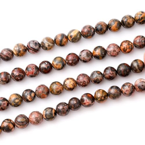 6mm 60pcs DIY Natural Leopard Skin Jasper Stone Beads Round Healing Crystal Gemstone Loose Beads for Jewelry Making Handmade Bracelet Necklace - color: Leopard Skin Jasper, size: 6mm