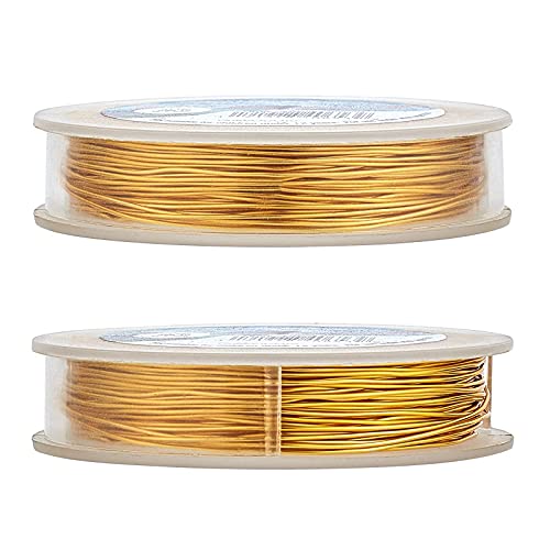 BENECREAT 21-Gauge Tarnish Resistant Gold Wire Jewelry Copper Wire for Beading Craft, 65-Feet/21-Yard - color: Dark Gold, size: 21-Gauge(65-Feet/22-Yard)