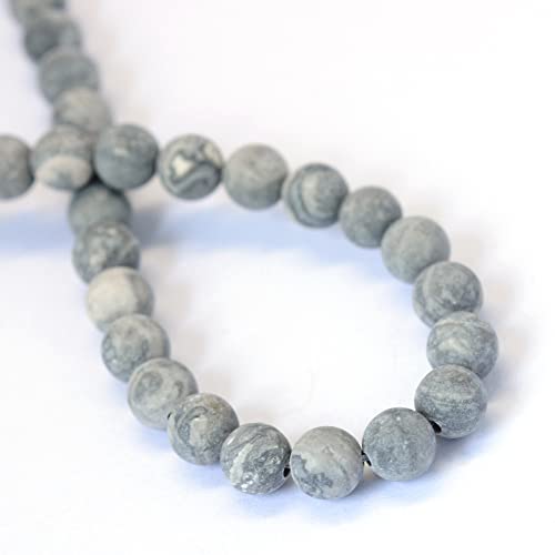KISSITTY 235pcs 8mm Frosted Natural Picasso Stone/Picasso Jasper Bead Strands, Mixed Gemstone Crystal Beads Round Chakra Beads Energy Healing Crystals Gemstones for DIY Jewelry Making - color: Frosted Natural Picasso Stone/Picasso Jasper
