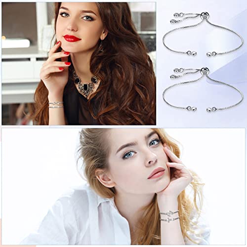Sureio 10 Pieces Adjustable Slider Bracelet for Jewelry Making Bracelet Chains for DIY Jewelry Making Findings Extender Chains with Rhinestones Ends for Women (Silver and Gold) - color: Silver and Gold