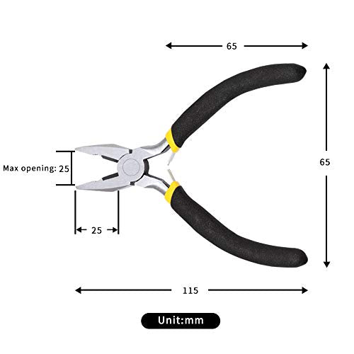 Mini Linesman Pliers - 5 Inch Combination Pliers With Spring Loaded Wire Cutters - Electrical & Screw Removal Tool - Jewellery Making - size: Lineman Pliers