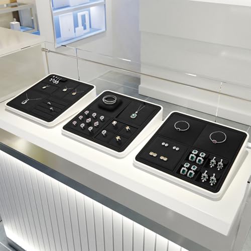 Oirlv Microfiber 4 Slots Jewelry Ring Display Tray Modular Customizable Jewelry Organizer Tray - style: P13701