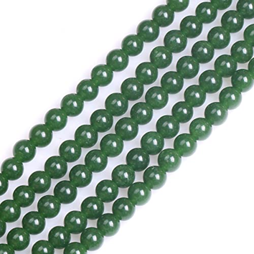 GEM-Inside Natural 6mm Green Taiwan Jade Gemstone Loose Beads Round Crystal Energy Stone Power for Jewelry Making 15" - color: Green Taiwan Jade, size: 6mm
