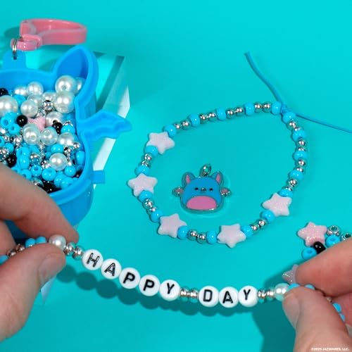 Original Squishmallows Boyle The Bat Bracelet Kit, Makes 3 Accessories, Fun Beads and Charms, Bonus Keychain, Friendship Jewelry Making Set, Gifts for Girls, Craft Kits, Arts and Crafts for Kids - style: Boyle the Bat