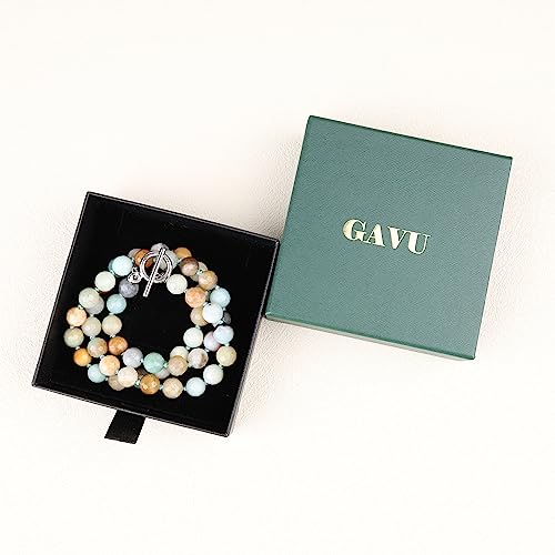 GAVU Hand-knotted Men's Beaded Necklace, Crystal Necklace for Men - color: Amazonite, size: 20"