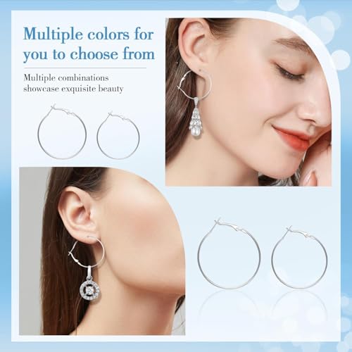 Hoop Earring Findings Stainless Steel Earrings Beading Round Earrings Open Beading Hoop for Jewelry Making DIY Crafts Art Creation (siliver (25/30/35/40mm) - color: siliver (25/30/35/40mm）