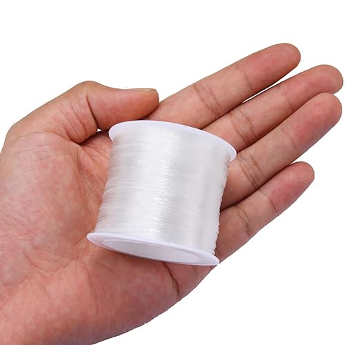 2 Rolls Elastic Crystal String Cord Clear Bracelets String Stretchy Beading Thread String Crafting Transparent Thread Necklace Jewelry Making Cord 0.5 mm