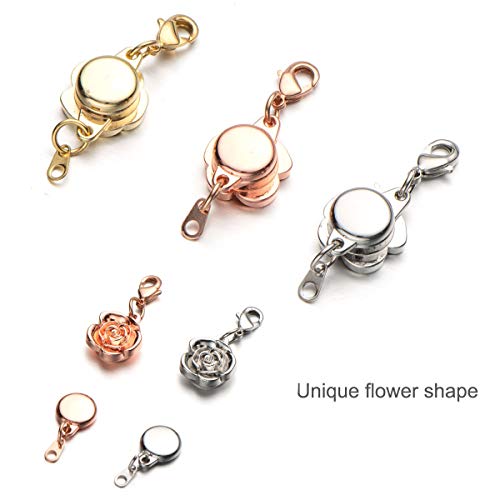 Zpsolution Locking Magnetic Clasps for Necklaces and Bracelets Jewelry Making Clasp Converter - color: 2 Glod 2 Silver 2 Rose Glod