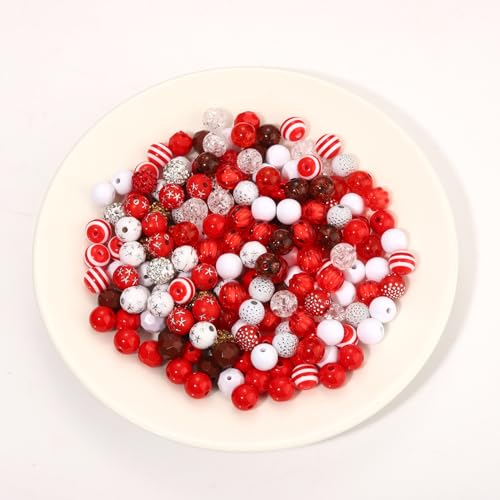 2400PCS+ Baseball Beads for Bracelet Making Clay Heishi Beads Crystal Pearl Letter Gold Spacer Bead Baseball Charms for Bracelet Necklace Making Game Day Party Favors DIY Crafts (Red White)