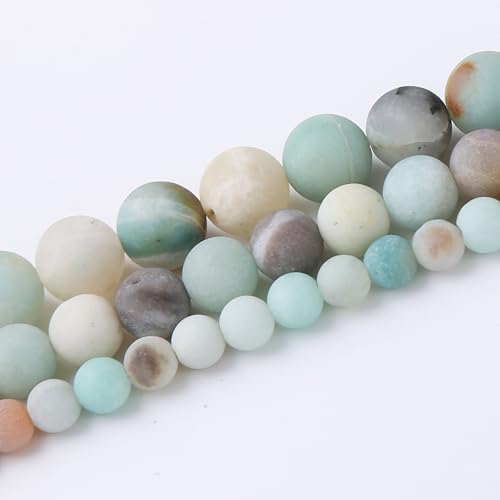 Matte Fancy Stone Beads Gemstone Round Jade Stone Beads for Jewelry Making DIY Bracelet Necklace Jewelry 1 Strand 15.5inch 90PCS 4MM - color: Matte Fancy Stone Bead, size: 4MM