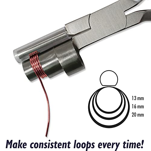 The Beadsmith Wire Looping Pliers - 3-in-1 Tool, Creates Three Loop Sizes (13 mm, 16 mm, 20 mm), Polished Steel Head with Comfort Grip Handle - style: Wire Looping