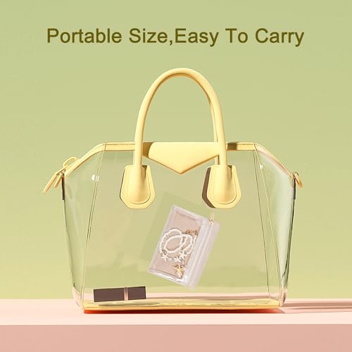 Frebeauty Travel Jewelry Organizer, 6 Pcs Velvet Jewelry Pouch Bag with Zipper Pocket, Visualization Design for Rings, Earrings, Necklace - color: 6 pcs bag