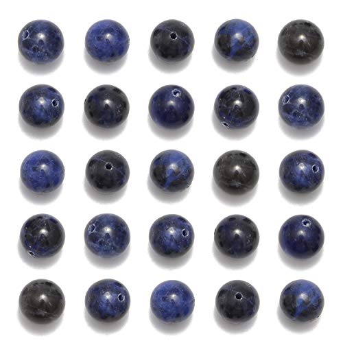 NCB 200pcs 4mm Blue Sodalite Loose Beads for Jewelry Making, Natural Semi Precious Beads Round Smooth Gemstones Spacer Beads Charms for Necklaces Bracelets (Blue Sodalite, 4mm 200Beads) - color: Blue Sodalite, size: 4mm 200beads