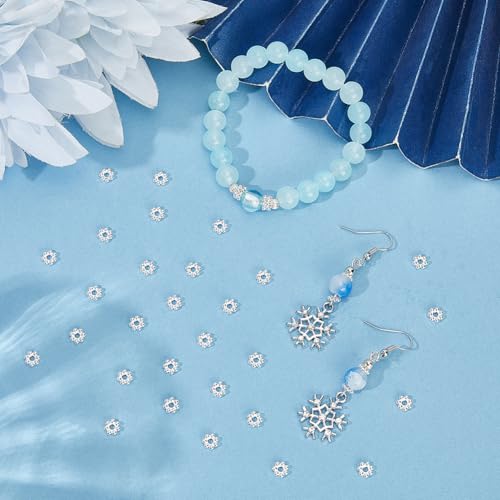 Beebeecraft 80Pcs 6mm Flower Spacer Beads 925 Sterling Silver Plated 304 Stainless Steel Loose Rondelle Granulated Spacer Beads for Jewelry Making Bracelet Necklace DIY Findings Supplies - color: Silver, size: 6mm