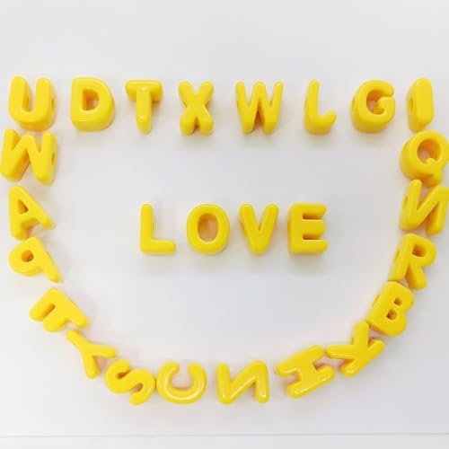 26PCS Large 6mm Hole Letter Beads, 20mm Acrylic Beads A to Z,for DIY Jewelry Making Kit Friendship Bracelet Key Chain and Bag Charms (26 A to Z Yellow) - color: 26 A to Z Yellow