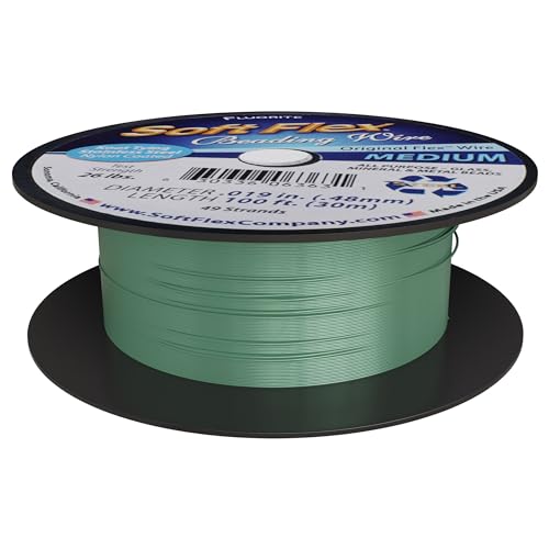 Soft Flex 49 Strand Beading Wire - Medium 0.19 Diameter - 100 Feet Nylon Design Wire - style: Fluorite