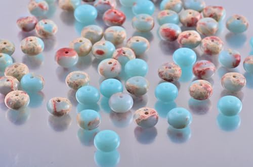 Rondelle Beads Natural Stone Beads for Jewelry Making 5x8mm 1 Strand 15.5inch Lentil Spacer Beads Rondelle Gemstone Beads Semi-Precious Stone Beads for Bracelet Necklace Crafts Imperial Jasper Beads - color: Imperial Jasper Beads