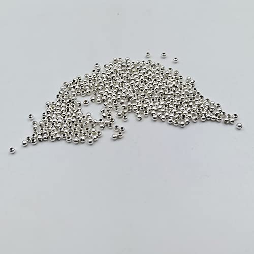 2000 Pieces 3.2mm Silver Iron Metal Spacer Bead Round Loose Beads - size: 3.2mm
