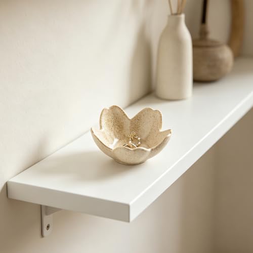 Floral Vanity Tray - Ceramic Jewelry Organizer Dish for Rings Necklaces Wedding Gift Idea(camel) - color: camel