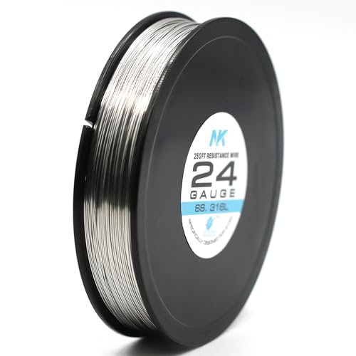 NK Jewelry Making Wire Stainless Steel 316L Soft Annealed AWG 22 24 26 27 28 29 30 32 34 36 38 40 Gauge (SS316L 24Ga 250Feet, 1) - size: SS316L 24Ga 250Feet