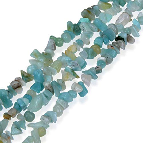 Genuine Amazonite Chip Beads 5-8mm Irregular Shaped Tumbled Stone Chips for Jewelry Making 1 Strand 32" - color: Amazonite