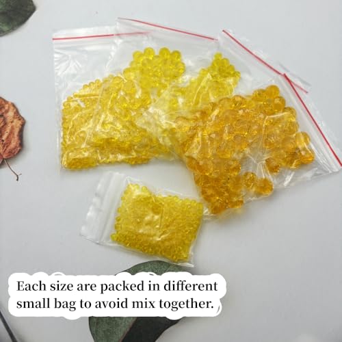 600pcs Crystal Glass Beads 3mm 4mm 6mm 8mm 10mm Rondelle Faceted Crystal Beads Spacer Beads for Necklace Bracelet Earrings DIY Jewelry Crafts Making Supplies(Gold Yellow) - color: Gold Yellow