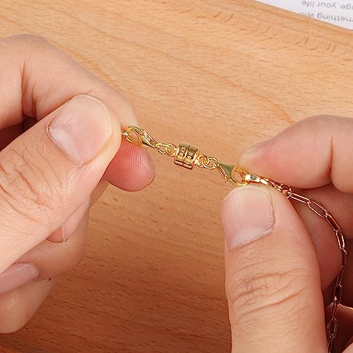 Magnetic Necklace Clasps and Closures 14K Gold Plated 925 Sterling Silver Double Lobster Clasp Magnetic Jewelry Clasps for Necklaces Bracelet - color: C-14K Gold