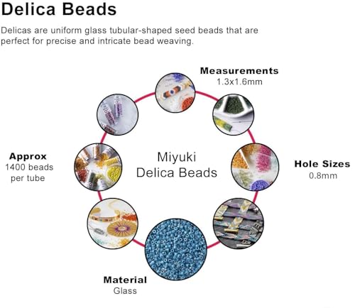 Essential Color Collection Mix, Miyuki Delica Seed Beads, Size 11/0, 7 Gram Tube