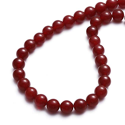 BEADIA Natural Red Agate Stone Round Loose Semi Gemstone Beads for Jewelry Making 4MM 89PCS - color: Red Agate, size: 4mm