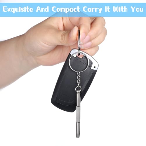 12 Pcs 3 in 1 Eyeglass Sunglass Tightener Tool Set with Keychain for Eyeglasses Glasses Screwdriver Eye Glass Repairing Kit Alloy Tool for Eyeglasses Frame Watch Jewelry Cleaning Repair